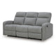 Lete Manual Recliner Sofa | 3 Seater | Foam Fill Gray Polyester 76"