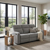 Lete Manual Recliner Sofa | 3 Seater | Foam Fill Gray Polyester 76"