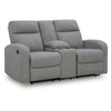 Lete Manual Recliner Loveseat | Storage Console | Gray Polyester 67"