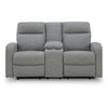 Lete Manual Recliner Loveseat | Storage Console | Gray Polyester 67"