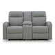 Lete Manual Recliner Loveseat | Storage Console | Gray Polyester 67"