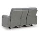 Lete Manual Recliner Loveseat | Storage Console | Gray Polyester 67"