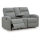 Lete Manual Recliner Loveseat | Storage Console | Gray Polyester 67"