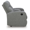 Lete Manual Recliner Loveseat | Storage Console | Gray Polyester 67"