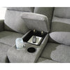 Lete Manual Recliner Loveseat | Storage Console | Gray Polyester 67"