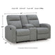 Lete Manual Recliner Loveseat | Storage Console | Gray Polyester 67"
