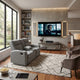 Lete Manual Recliner Loveseat | Storage Console | Gray Polyester 67"
