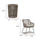 Majo 3pc Outdoor Table & Chair Set | Rope Woven Aluminum | Beige Nuvella