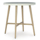 Yami Outdoor Bar Table | Beige Sintered Stone Top | Brown Aluminum 40"