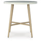 Yami Outdoor Bar Table | Beige Sintered Stone Top | Brown Aluminum 40"