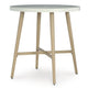 Yami Outdoor Bar Table | Beige Sintered Stone Top | Brown Aluminum 40"