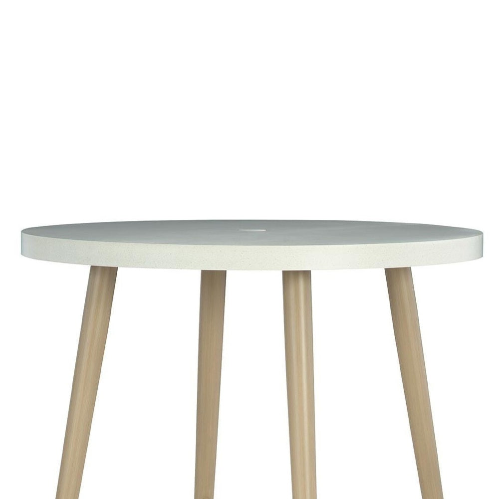 Yami Outdoor Bar Table | Beige Sintered Stone Top | Brown Aluminum 40"