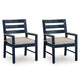 Eina Outdoor Armchair Set of 2 | Foam Fill Beige Nuvella Seat | Navy Blue