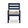 Eina Outdoor Armchair Set of 2 | Foam Fill Beige Nuvella Seat | Navy Blue