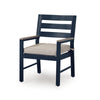 Eina Outdoor Armchair Set of 2 | Foam Fill Beige Nuvella Seat | Navy Blue