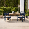 Eina Outdoor Armchair Set of 2 | Foam Fill Beige Nuvella Seat | Navy Blue