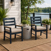 Eina Outdoor Armchair Set of 2 | Foam Fill Beige Nuvella Seat | Navy Blue