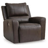 Andie Power Rocker Recliner Chair w USB | Foam Fill Gray Top Grain Leather