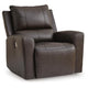 Andie Power Rocker Recliner Chair w USB | Foam Fill Gray Top Grain Leather