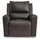 Andie Power Rocker Recliner Chair w USB | Foam Fill Gray Top Grain Leather