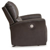 Andie Power Rocker Recliner Chair w USB | Foam Fill Gray Top Grain Leather