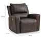 Andie Power Rocker Recliner Chair w USB | Foam Fill Gray Top Grain Leather