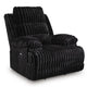 Becca Zero Wall Power Recliner Chair | Pillow Arms | Black Corduroy