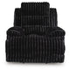 Becca Zero Wall Power Recliner Chair | Pillow Arms | Black Corduroy