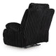 Becca Zero Wall Power Recliner Chair | Pillow Arms | Black Corduroy