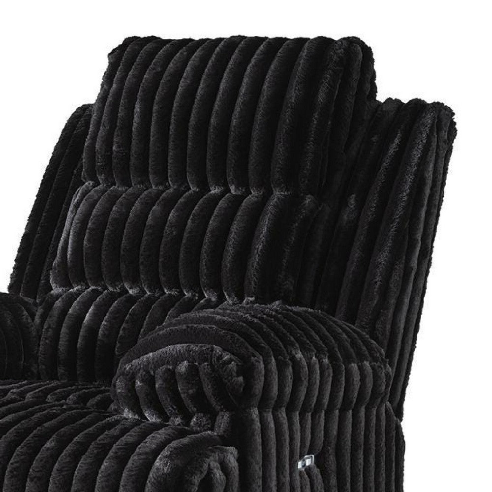 Becca Zero Wall Power Recliner Chair | Pillow Arms | Black Corduroy