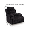 Becca Zero Wall Power Recliner Chair | Pillow Arms | Black Corduroy