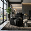 Becca Zero Wall Power Recliner Chair | Pillow Arms | Black Corduroy