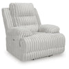 Becca Zero Wall Power Recliner Chair w USB | Pillow Arms | Gray Corduroy