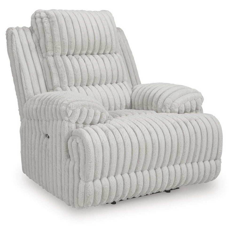 Becca Zero Wall Power Recliner Chair w USB | Pillow Arms | Gray Corduroy