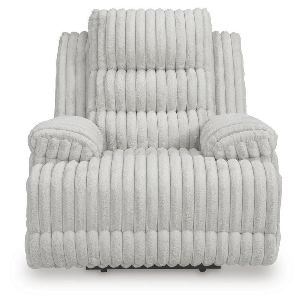 Becca Zero Wall Power Recliner Chair w USB | Pillow Arms | Gray Corduroy