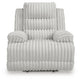 Becca Zero Wall Power Recliner Chair w USB | Pillow Arms | Gray Corduroy