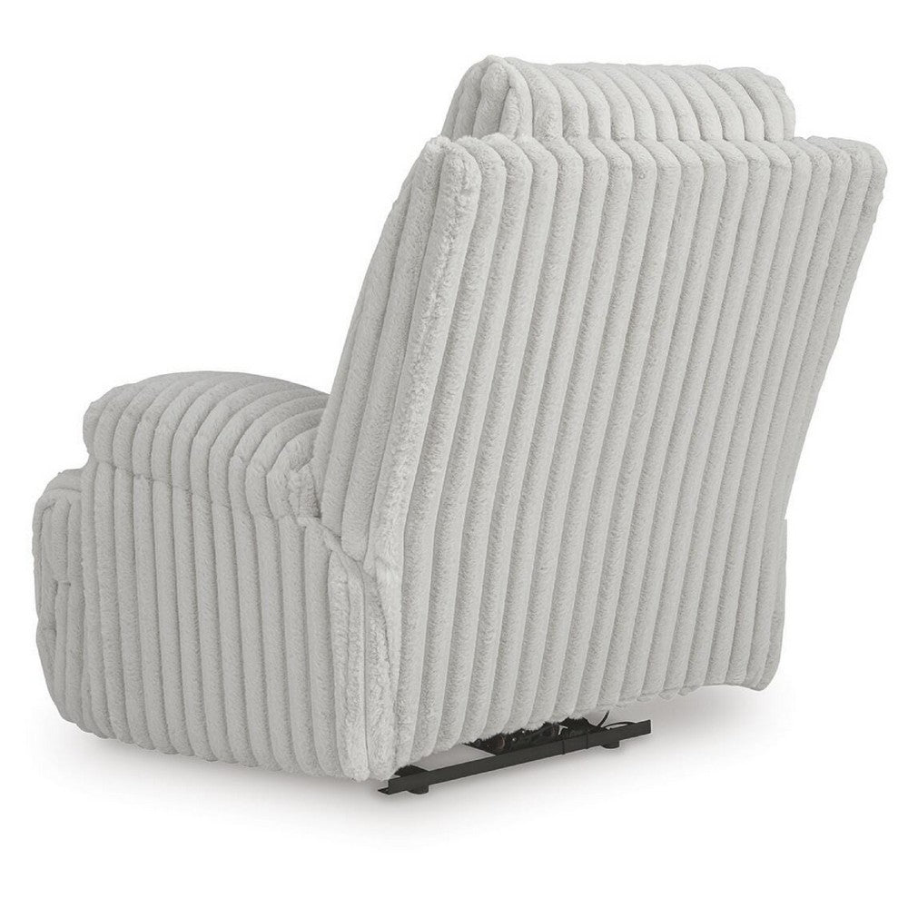 Becca Zero Wall Power Recliner Chair w USB | Pillow Arms | Gray Corduroy
