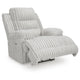 Becca Zero Wall Power Recliner Chair w USB | Pillow Arms | Gray Corduroy