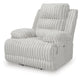 Becca Zero Wall Power Recliner Chair w USB | Pillow Arms | Gray Corduroy