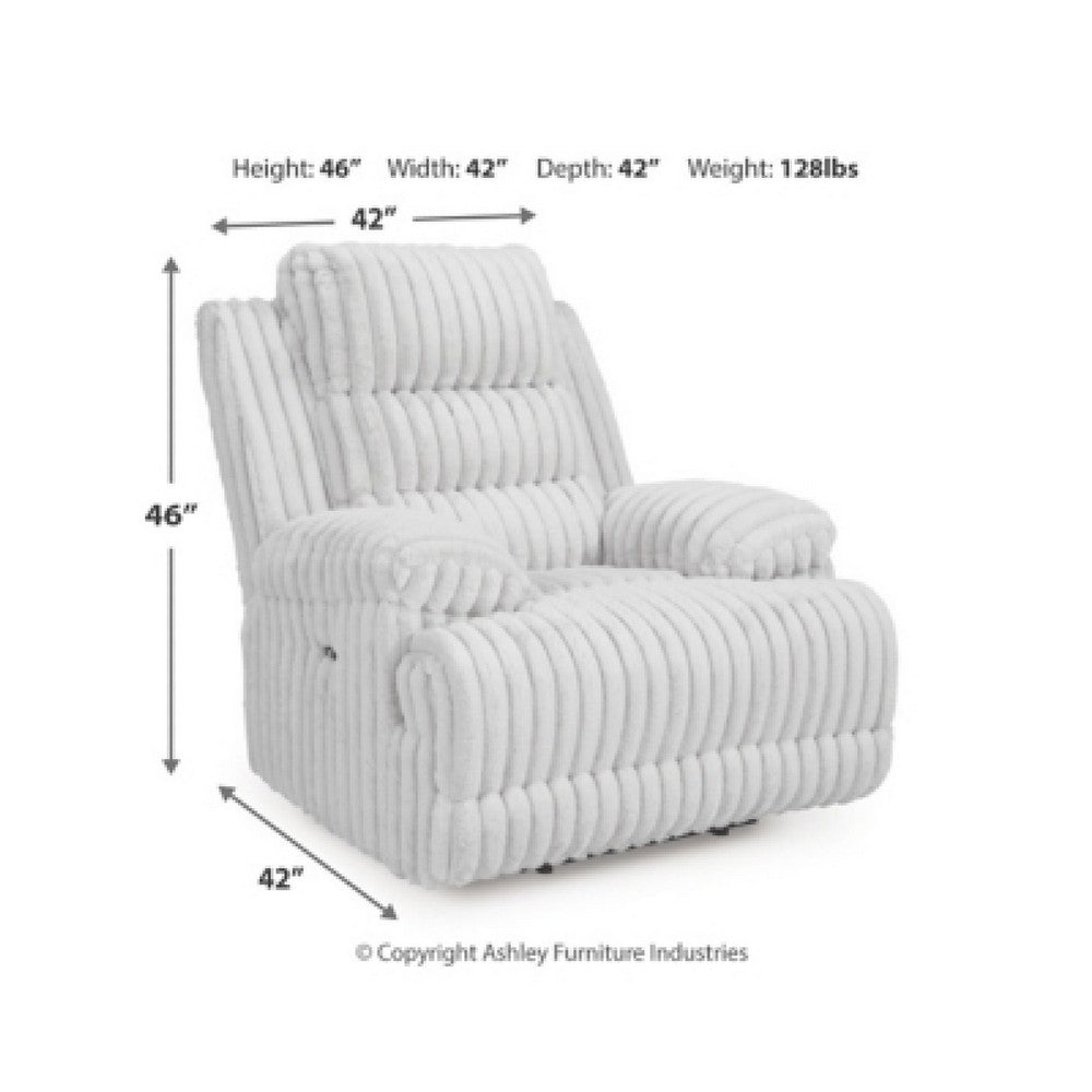 Becca Zero Wall Power Recliner Chair w USB | Pillow Arms | Gray Corduroy