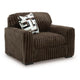 Addy Oversized Chair w 1 Pillow | Foam Fill Chocolate Brown Corduroy