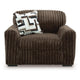Addy Oversized Chair w 1 Pillow | Foam Fill Chocolate Brown Corduroy