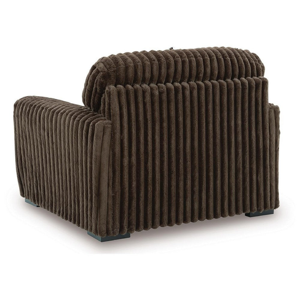 Addy Oversized Chair w 1 Pillow | Foam Fill Chocolate Brown Corduroy
