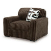 Addy Oversized Chair w 1 Pillow | Foam Fill Chocolate Brown Corduroy