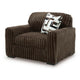 Addy Oversized Chair w 1 Pillow | Foam Fill Chocolate Brown Corduroy