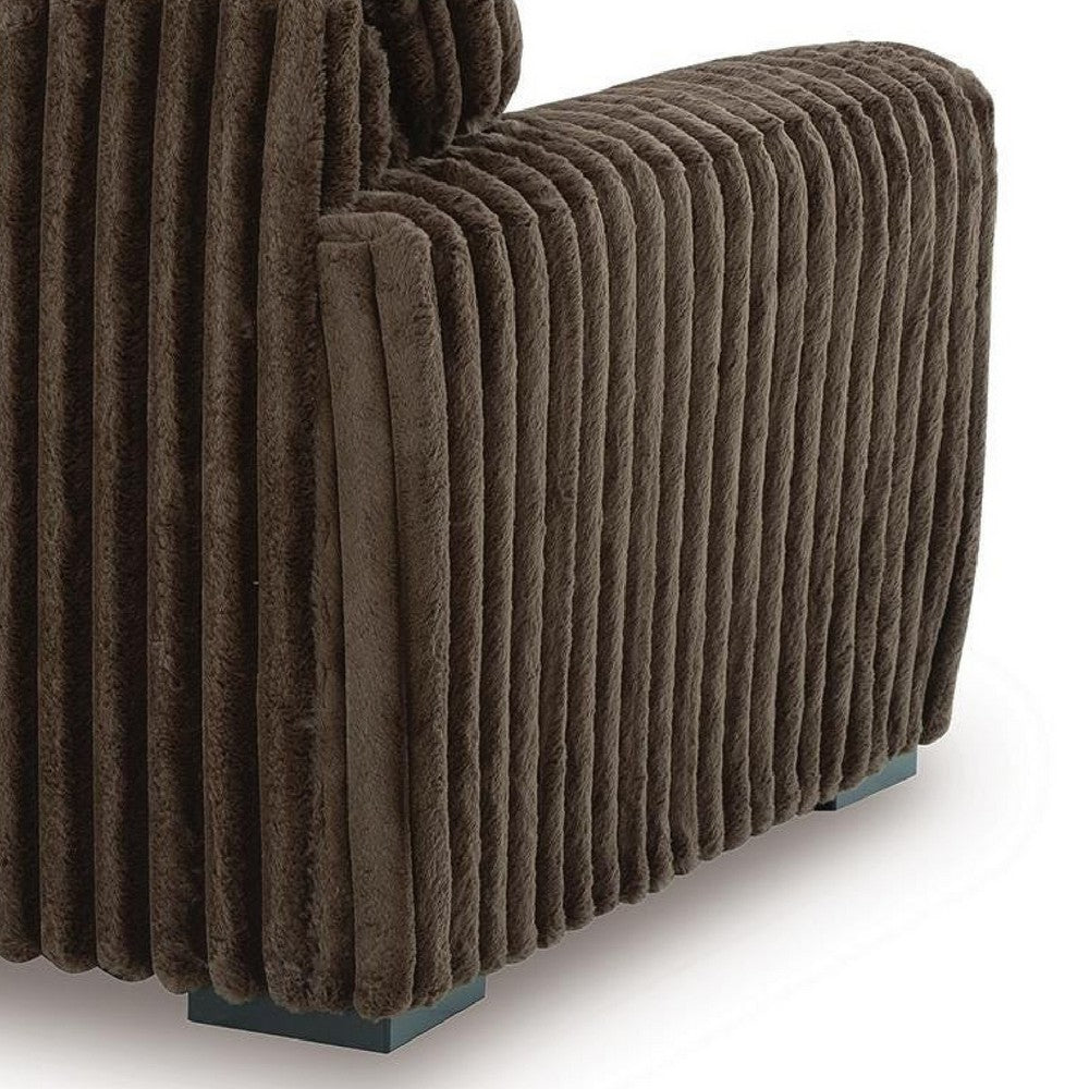 Addy Oversized Chair w 1 Pillow | Foam Fill Chocolate Brown Corduroy