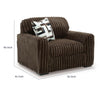 Addy Oversized Chair w 1 Pillow | Foam Fill Chocolate Brown Corduroy