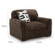 Addy Oversized Chair w 1 Pillow | Foam Fill Chocolate Brown Corduroy
