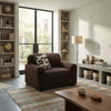 Addy Oversized Chair w 1 Pillow | Foam Fill Chocolate Brown Corduroy