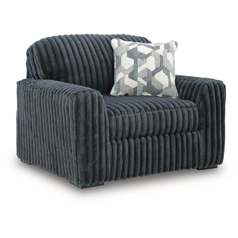 Addy Oversized Chair w 1 Pillow | Track Arms | Foam Fill Dark Gray Corduroy